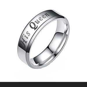 Stainless steel His Queen ring size 7
